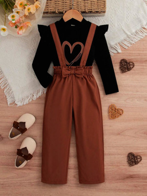 Monno Baby Girls Barbie Party(Festive) Top Pant(black, rust, brown)