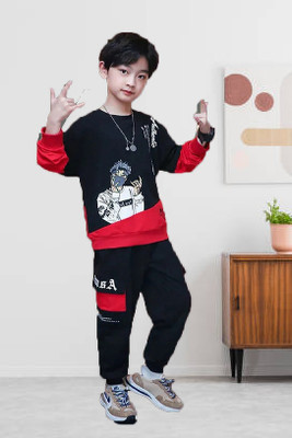 PY PINKYOU Boys & Girls Casual T-shirt Pant(Red)