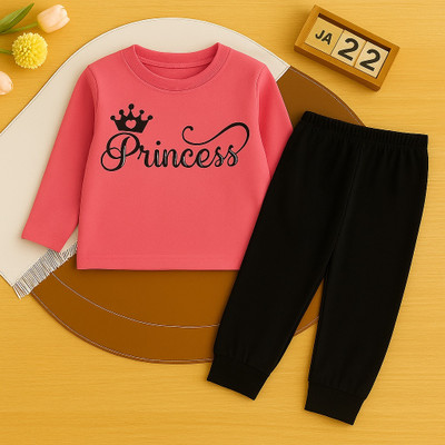 Luke and Lilly Girls Casual T-shirt Track Pants(Combo 6)