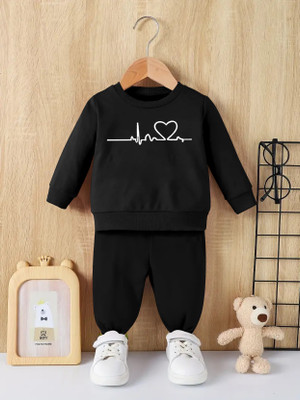 RetroTees Baby Boys Casual T-shirt Track Pants(Black)