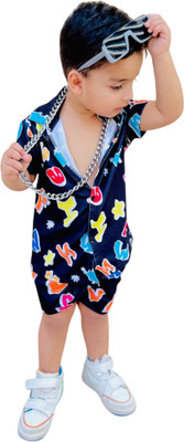 VetaWear Boys & Girls Casual Shirt Shorts(Black)