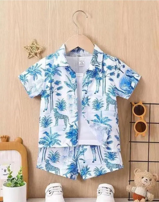 SVARAH ELEGANCE Boys Jungle Book Casual Shirt Shorts(Blue)