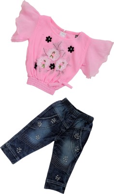 NEW COLLECTIONS Baby Girls Casual Top Jeans(Pink)
