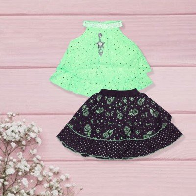 STAJMINADRESSES Baby Girls Party(Festive) Top Skirt(GREEN)