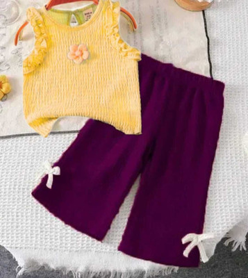 SSCollectionF Girls Disney Princess Casual Top Pant(yellow)