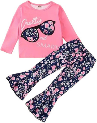 HouseOfCommon Girls Casual T-shirt Pant(PINK)
