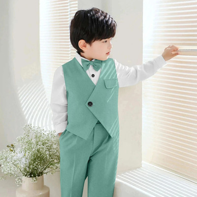 BELIEVED WORTH’S Baby Boys Party(Festive) Coat Pant(Light Green)