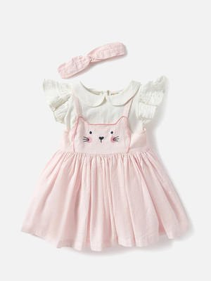 JUNIORS by Babyshop Baby Girls Casual Top Hairband(Multicolor)