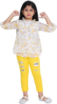 AFIYA FASHION POINT Girls Casual Capri Top(LEMON)