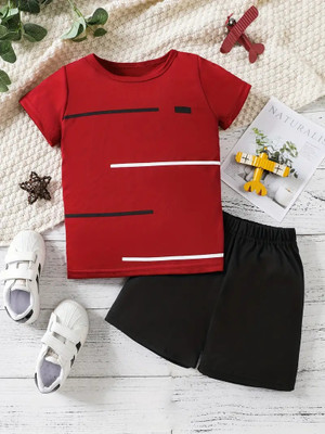 SOUTHTREE Boys Casual T-shirt Shorts(Red)