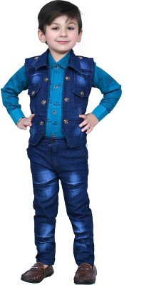 Mini Tikes Boys Casual Shirt Jeans, Jacket(Blue)