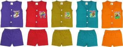 vj tex Baby Boys & Baby Girls Goofy Casual Vest Shorts(Multicolour Combo 17)