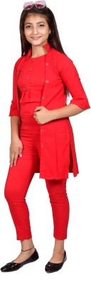 MYKUKI Girls Party(Festive) Top Trouser(Red)