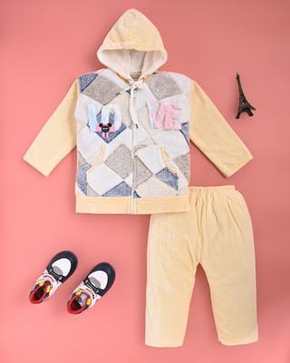 Mselimdresses Baby Boys & Baby Girls Casual Track Suit Track Suit(Yellow)