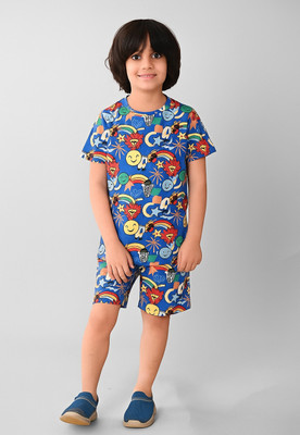 Kilimoli Baby Boys & Baby Girls Casual T-shirt Shorts(Blue)