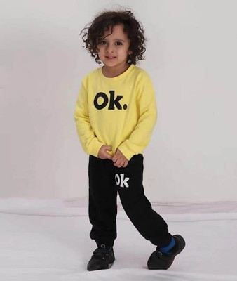 JS TREND Baby Boys & Baby Girls Party(Festive) T-shirt Pant(YELLOW, BLACK)