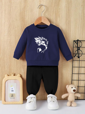 RetroTees Baby Boys Casual T-shirt Track Pants(Dark Blue)