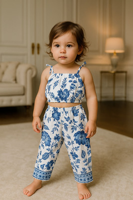 Varni Fashion Girls Party(Festive) Top Pant(White)