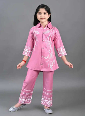 RAFIYAFASHION Girls Party(Festive) Dress Pyjama(Pink)