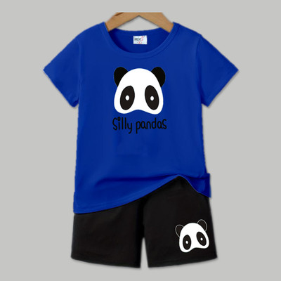 HouseOfCommon Baby Boys & Baby Girls Casual T-shirt Shorts(BLUE)