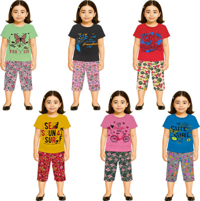 NK TRENDZ Baby Girls Casual Pyjama Pyjama(PIS-BK-RD-YW-PK-BL)
