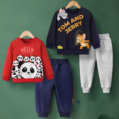 FASTCRY Baby Boys & Baby Girls Casual Sweatshirt Track Pants(Multicolor)