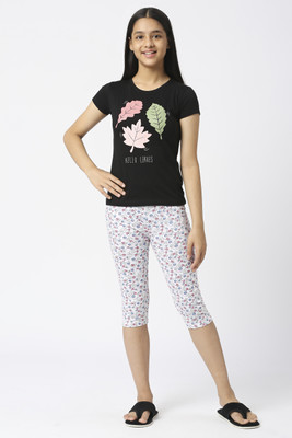 SINI MINI Girls Casual T-shirt Capri(BLK)