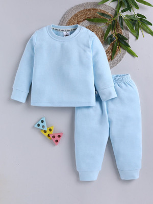 YK X Tinyo Baby Girls Casual Sweatshirt Pant(Blue)