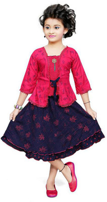 Sagun Dresses Girls Party(Festive) Top Skirt(Red)