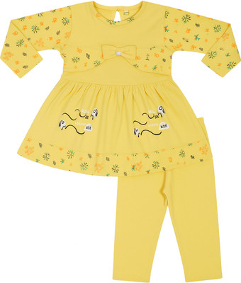 Westland Baby Girls Casual Pyjama Bow Tie(yellow)