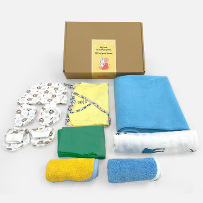 Kridlo Baby Boys & Baby Girls Casual Vest Pant, Swaddle, Cap, Bootie, Mitten(Eco-Friendly Baby Hamper Pack of 11 Premium Baby Products Gift Set 2)