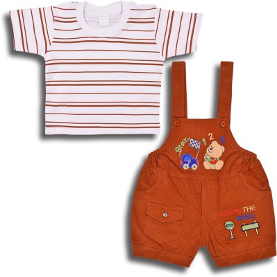 Wishkaro Dungaree For Baby Boys Casual Printed Cotton Blend, Corduroy(Multicolor, Pack of 1)