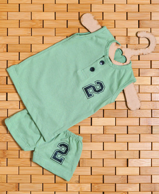 THE MAPLES FASHION Baby Boys Casual T-shirt Pant(GREEN)