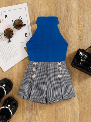 HouseOfCommon Baby Girls Steffi Love Party(Festive) Top Skirt(AIR FORCE)