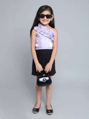 taffykids Girls Party(Festive) Top Skirt(Purple/Black)