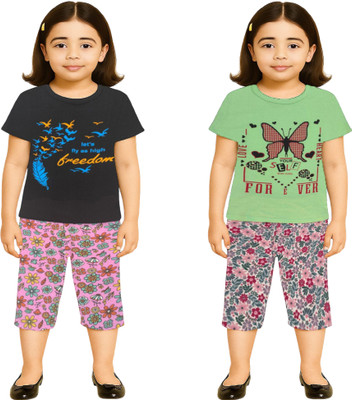 NK TRENDZ Girls Casual Pyjama Capri(Multicolor_1)