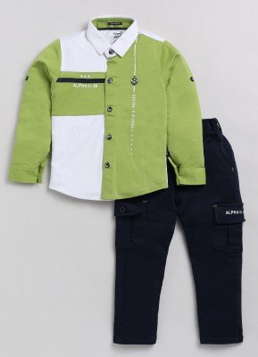 TOONYPORT Boys Casual Shirt Pant(Green, White)