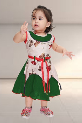 new gen Baby Girls Casual Dress Dress(GREEN)