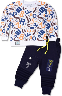 Worton Fashion Boys Casual T-shirt Pant(Navy Blue)