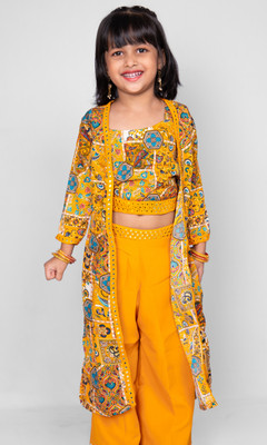 winash Girls Party(Festive) Choli Pant(Yellowstone, Multicolored)