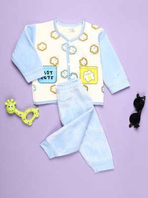 V-MART Baby Boys Casual T-shirt Pyjama(Sky Blue)