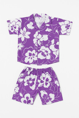 SHAKUMBHARI SIDDHI TRADERS Boys & Girls Casual Dress Sleepsuit(Purple)