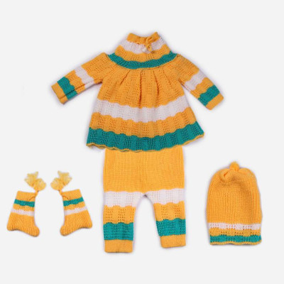 ANIXA Colorblock High Neck Casual Baby Girls Green Sweater