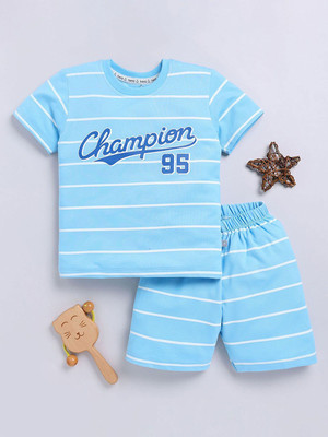 YK X Tinyo Baby Boys Casual T-shirt Shorts(Blue)
