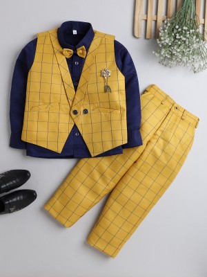 DKGF FASHION Boys Party(Festive) Shirt Trouser(Yellow)