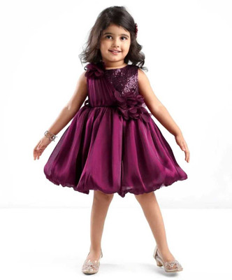 M Kolkata Garments Baby Girls Party(Festive) Dress Skirt(Purple)