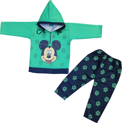 Shreesai Baby Boys & Baby Girls Mickey Party(Festive) Jacket Pyjama(GREEN)