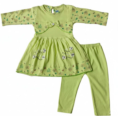 Westland Baby Girls Casual Pyjama Bow Tie(green)