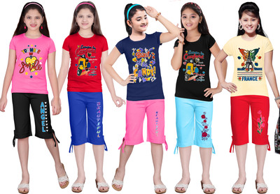 KS KOARRA Girls Casual T-shirt Track Pants(228 MULTICOLOURRS)