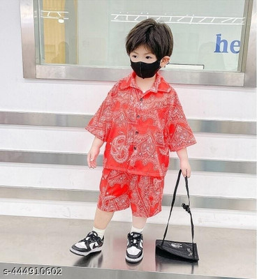 ZIKIGO Baby Boys & Baby Girls Casual Shirt Shorts(Orange)